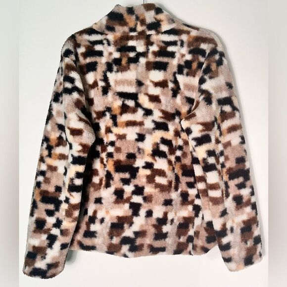 Rebecca Elliott Faux Fur Jacket with Faux Leather Trim - Size Medium - Picture 2 of 4